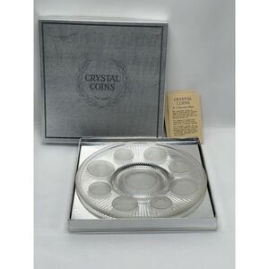 Imperial Glass Corporation Crystal Coins Plate 1964 Series In Original‎ Box